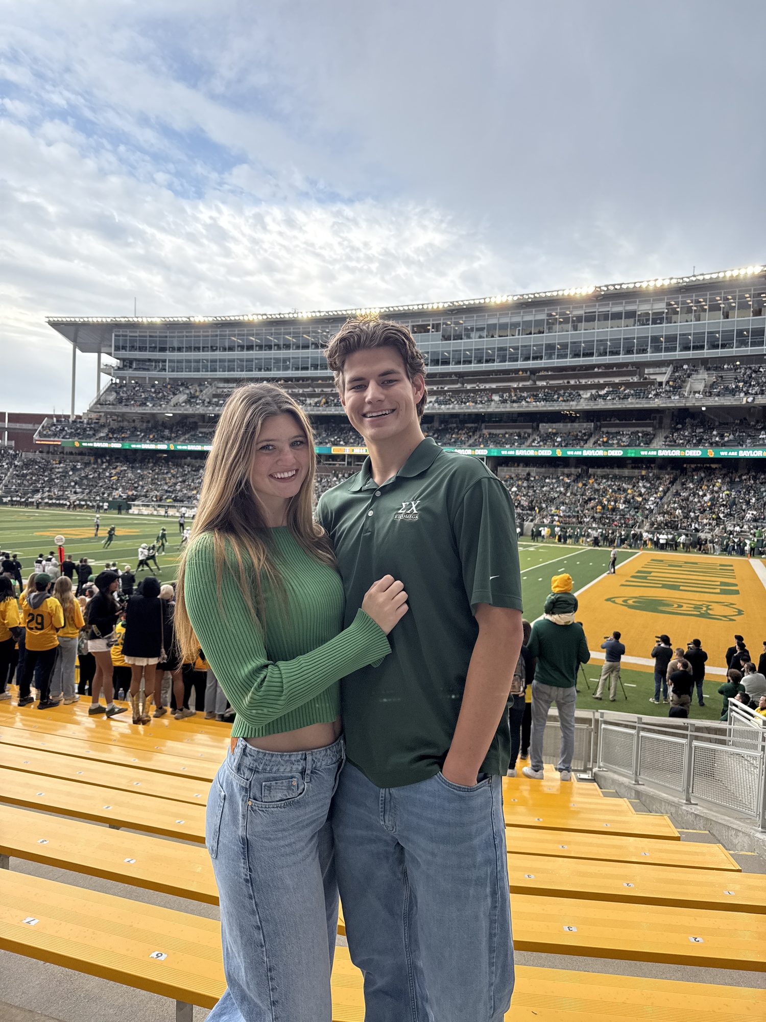 Brock and Anna at a Baylor football game